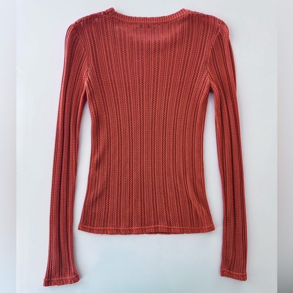 Zara Crochet Sweater in Burnt Orange - Picture 6 of 7
